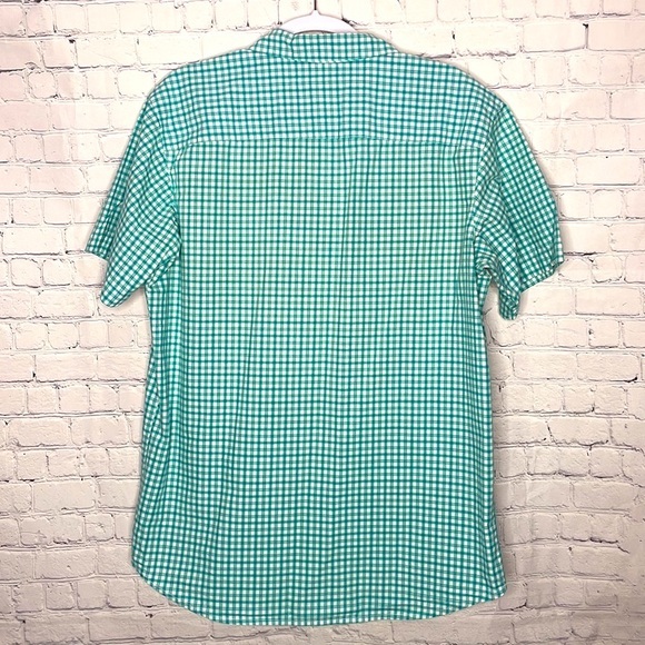Columbia Mens White & Green Check Lightweight Short Sleeve Button Down Shirt M - Picture 8 of 8